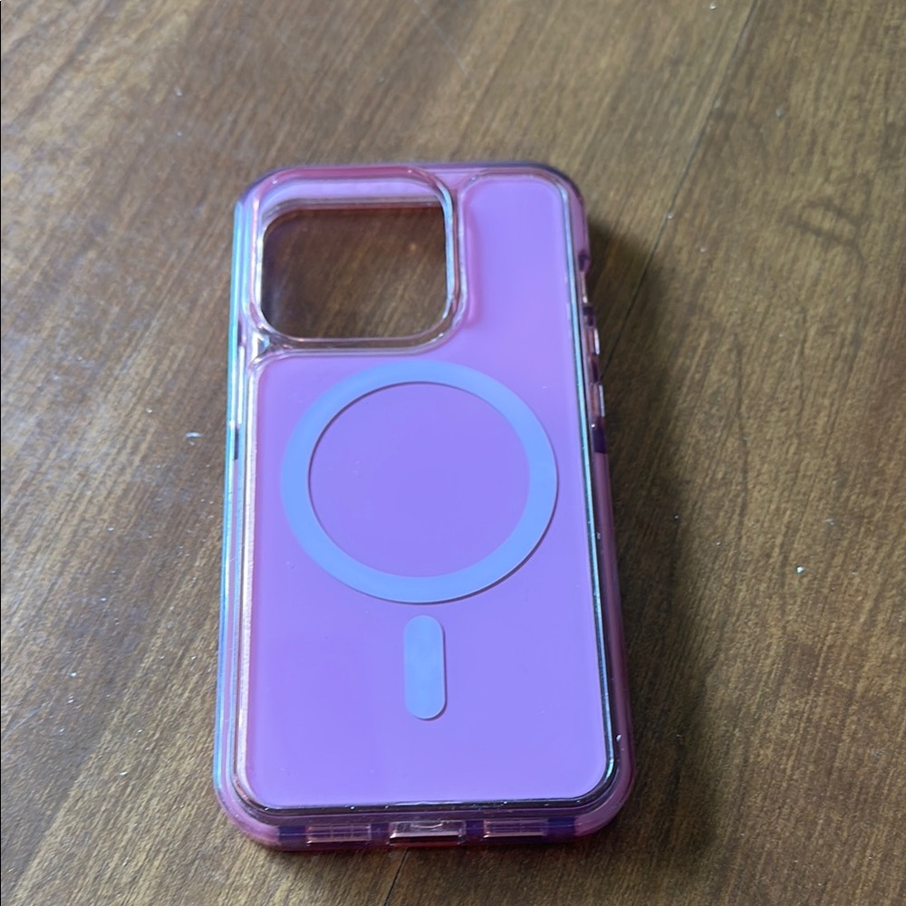 Pink Iridescent MagSafe iPhone 14 Pro Case with Protective Bumper